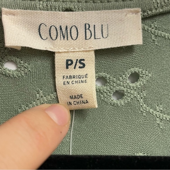 como blu size petite small green blouse NWT - Picture 3 of 6